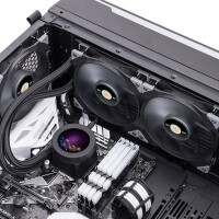 Thermaltake TT Toughliquid Ultra 280, All-in-One-Flüssigkeitskühler, 500 RPM, 2000 RPM, 33,2 dB, 119,1 cfm, Schwarz