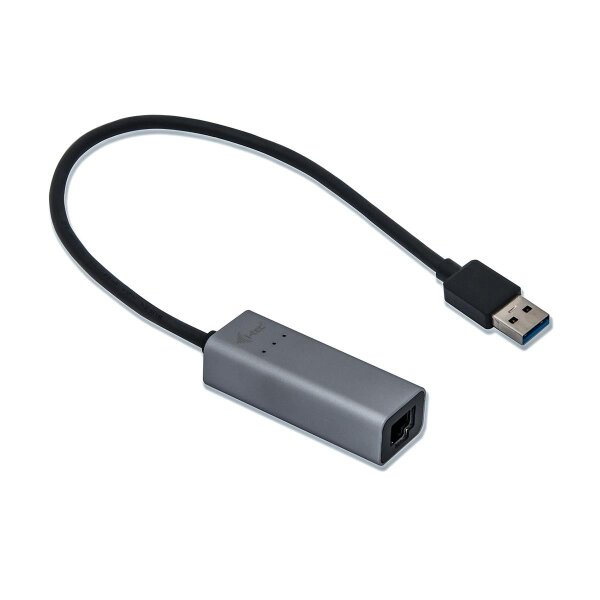 i-tec Metal USB 3.0 Gigabit Ethernet Adapter, Kabelgebunden, USB, Ethernet, 1000 Mbit/s, Schwarz, Grau