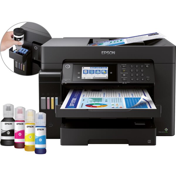 Epson EcoTank ET-16650, Tintenstrahl, Farbdruck, 4800 x 1200 DPI, A3, Direktdruck, Schwarz