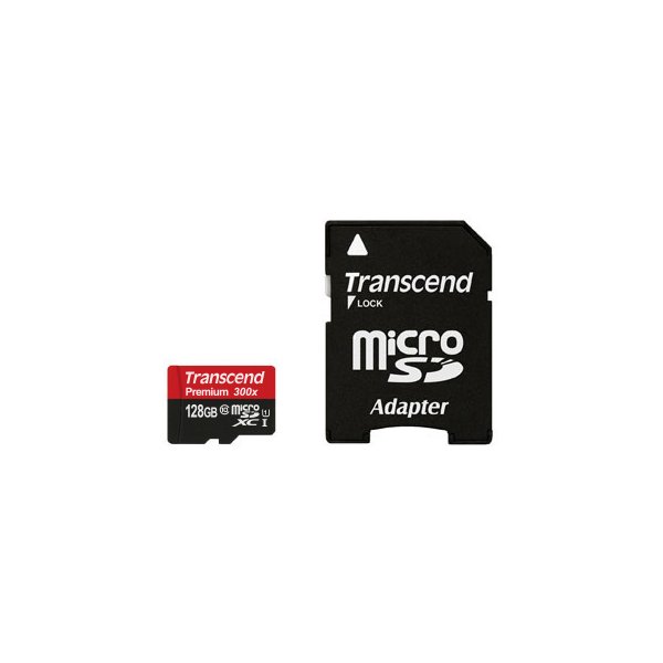 Transcend TS64GSDU3, 128 GB, MicroSDHC, Klasse 10, MLC, 90 MB/s, Class 1 (U1)