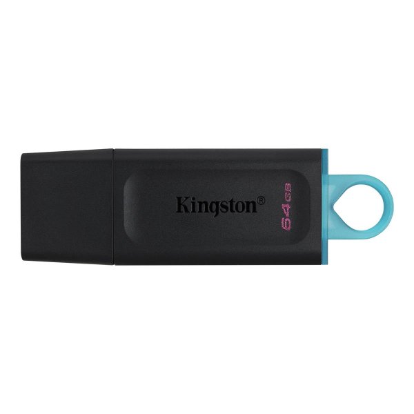 Kingston DataTraveler Exodia – USB 3.2 USB-Stick, 64 GB, USB Typ-A, 3.2 Gen 1 (3.1 Gen 1), Kappe, 11 g, Schwarz, Türkis