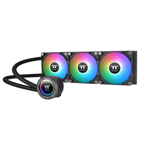 Thermaltake TH420 V2 ARGB, All-in-One-Flüssigkeitskühler, 14 cm, 84,2 cfm, Schwarz