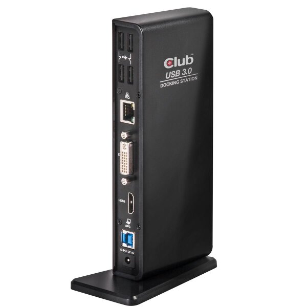 Club 3D USB Gen1 Type A Dual Display Docking Station, Kabelgebunden, USB 3.2 Gen 1 (3.1 Gen 1) Type-A, 1.4a, 3,5 mm, USB Typ-B, 10,100,1000 Mbit/s