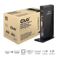 Club 3D USB Gen1 Type A Dual Display Docking Station,...