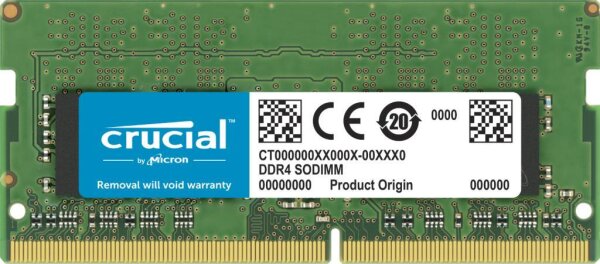 Crucial CT32G4SFD832A, 32 GB, 1 x 32 GB, DDR4, 3200 MHz, 260-pin SO-DIMM