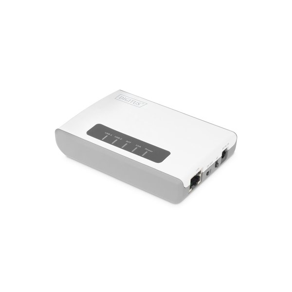 DIGITUS 2-Port USB 2.0 Wireless Multifunction Network Server, 300 Mbps