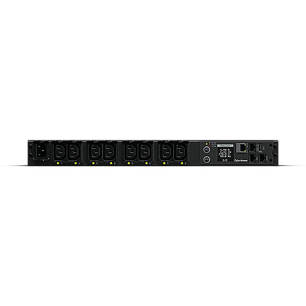 CyberPower Systems CyberPower PDU41004, Switched PDU, Rackmount 1U, Switched PDU, Eingang 230V/10A (1), Ausgang IEC-320 C13 (8), SNMP-Netzwerkanschluss, PowerPanel Software, Managed, Geändert, 1U, Einphasig, Horizontal, Stahl, Schwarz