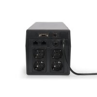 DIGITUS DN-170074 - Line-Interactive USV, 1000VA/600W 12V/7Ah x2 battery,4x CEE 7/7,USB,RS232,RJ45,LCD