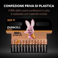 Duracell Plus 100 AAA, Einwegbatterie, AAA, Alkali, 1,5 V, 8 Stück(e), Beige, Schwarz