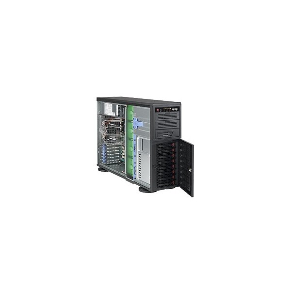 Supermicro CSE-743TQ-903B-SQ, Full Tower, Server, Schwarz, ATX, EATX, micro ATX, 4U, Ventilatorausfall, HDD, Netzwerk, Leistung, Status