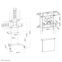 Neomounts Mobiler Flachbild Ständer, 70 kg, 94 cm (37"), 177,8 cm (70"), 200 x 200 mm, 600 x 400 mm, Weiß