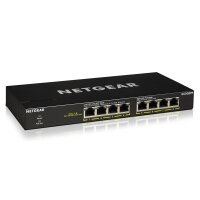 Netgear GS308PP, Unmanaged, Gigabit Ethernet (10/100/1000), Vollduplex, Power over Ethernet (PoE), Rack-Einbau, Wandmontage