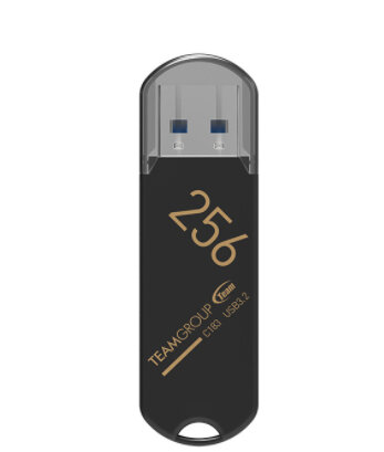 Team Group C183, 256 GB, USB Typ-A, 3.2 Gen 1 (3.1 Gen 1), 100 MB/s, Kappe, Schwarz