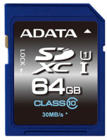 ADATA SDXC 64GB, 64 GB, SDXC, Klasse 10, UHS, Blau