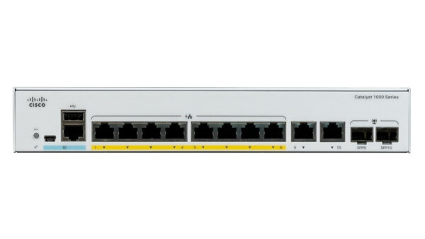 Cisco Catalyst C1000-8P-E-2G-L, Managed, L2, Gigabit Ethernet (10/100/1000), Vollduplex, Power over Ethernet (PoE)