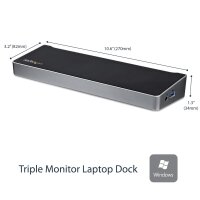 StarTech.com Drei Monitor USB 3.0 Docking Station mit 2x 4K DisplayPort & HDMI, 5x USB-A H