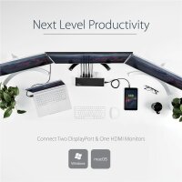 StarTech.com Drei Monitor USB 3.0 Docking Station mit 2x 4K DisplayPort & HDMI, 5x USB-A H