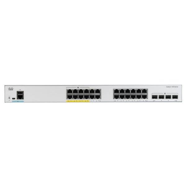 Cisco Catalyst C1000-24P-4X-L, Managed, L2, Gigabit Ethernet (10/100/1000), Vollduplex, Power over Ethernet (PoE)