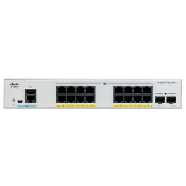 Cisco Catalyst C1000-16T-E-2G-L, Managed, L2, Gigabit Ethernet (10/100/1000)