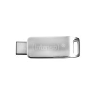 Intenso cMobile Line, 64 GB, USB Type-A / USB Type-C, 3.2 Gen 1 (3.1 Gen 1), 70 MB/s, Drehring, Silber