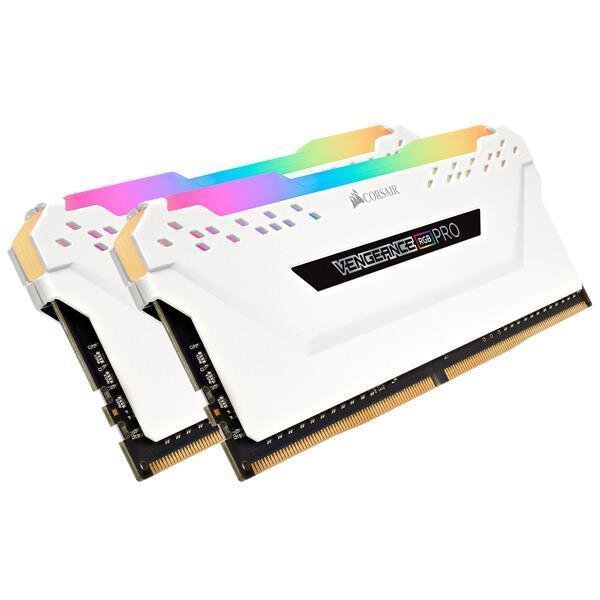 Corsair Vengeance RGB CMW16GX4M2C3200C16W, 16 GB, 2 x 8 GB, DDR4, 3200 MHz, 288-pin DIMM, Weiß