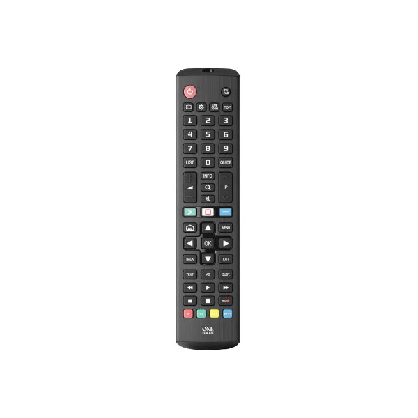 One for All TV Replacement Remotes URC4911, TV, IR Wireless, Drucktasten, Schwarz