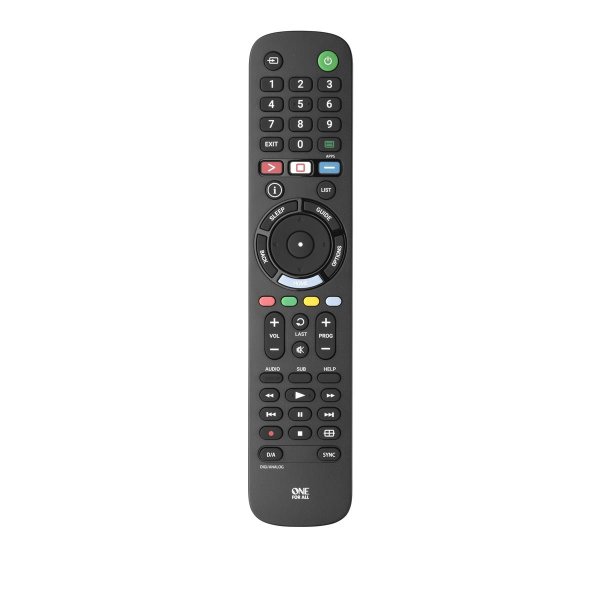 One for All TV Replacement Remotes URC 4912, TV, IR Wireless, Drucktasten, Schwarz