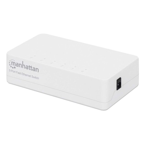 Manhattan 5-Port Fast Ethernet Switch, Kunststoffgehäuse, Desktop-Format, IEEE 802.3az (Energy Efficient Ethernet), Unmanaged, Fast Ethernet (10/100), Vollduplex