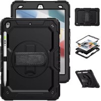 DEQSTER 360 Grad Rugged Case - für Apple iPad 10.2" (7./ 8./ 9. Gen.) - mit Handschlaufe - Schutzhülle - robust - mit Stifthalter, extrem stabil