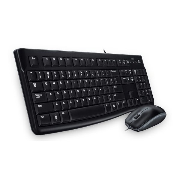 Logitech Desktop MK120, Volle Größe (100%), Kabelgebunden, USB, Schwarz, Maus enthalten