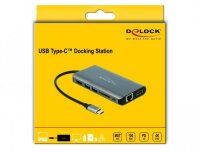 Delock 87683, Kabelgebunden, USB 3.2 Gen 1 (3.1 Gen 1) Type-C, 10,100,1000 Mbit/s, Grau, SD, SDHC, SDXC, 4K Ultra HD