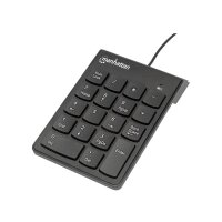 IC Intracom USB-Nummernblock - Kabelgebunden - 18 Tasten - schwarz - USB - Universal - Membran-Schlüsselschalter - Schwarz - Acrylnitril-Butadien-Styrol (ABS) - 1,29 m