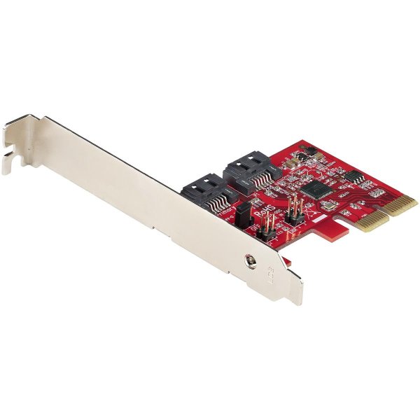 StarTech.com 2 Port PCIe SATA RAID Kontroller - PCIe SATA hardware RAID Controller - PCIe Festplatten/SSD RAID Controller/Karte - Full/Low Profil Blende - ASM1062R SATA RAID - PCIe auf SATA Karte - RAID 0, 1, SPAN, PCIe, SATA, PCIe 2.0, Rot, ASMedia - ASM