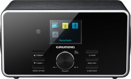 Grundig DTR 4500 BT DAB BLACK, 7 W, FM, LCD, 3,5 mm, 150 mm, 122 mm