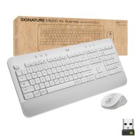 Logitech Signature MK650 Combo For Business, Kabellos, Bluetooth, Membran Key Switch, QWERTZ, Weiß, Maus enthalten