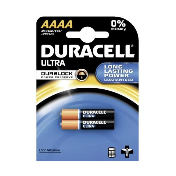 Duracell MX2500, Einwegbatterie, AAAA, Alkali, 2 Stück(e), Schwarz, Gold, 18 g