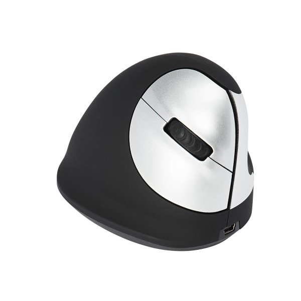 R-Go Tools HE Mouse Ergonomische Maus R-Go HE Break mit Pausensoftware, medium (Handlänge 165-185mm), Rechtshänder, bluetooth, schwarz, rechts, Optisch, Bluetooth, 1750 DPI, Schwarz