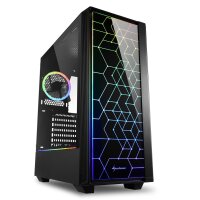 Sharkoon RGB LIT 100, Midi Tower, PC, Schwarz, ATX, micro...