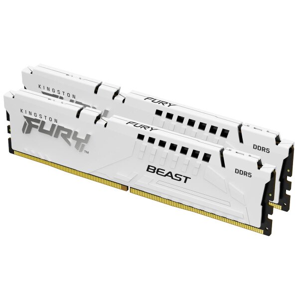 Kingston FURY Beast 64 GB 6400 MT/s DDR5 CL32 DIMM (Kit of 2) White EXPO, 64 GB, 2 x 32 GB, DDR5, 288-pin DIMM, Weiß