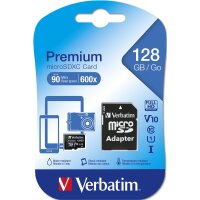 Verbatim Premium, 128 GB, MicroSDXC, Klasse 10, UHS-I, 45...