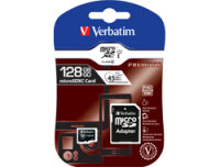 Verbatim Premium, 128 GB, MicroSDXC, Klasse 10, UHS-I, 45 MB/s, 10 MB/s