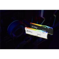 Kingston FURY Beast 32GB 6400MT/s DDR5 CL32 DIMM White RGB XMP, 32 GB, 1 x 32 GB, DDR5, 288-pin DIMM, Weiß