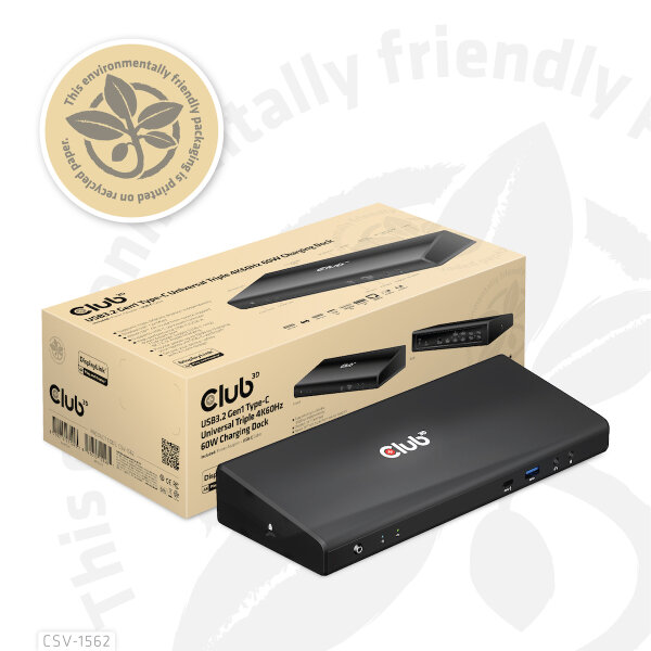 Club 3D CSV-1562, Andocken, USB 3.2 Gen 1 (3.1 Gen 1) Type-C, 3,5 mm, USB Typ-A, USB Typ-C, Schwarz, Leistung