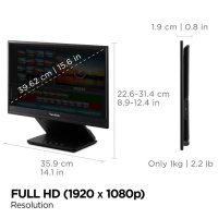 ViewSonic VP Series VP16-OLED, 40,6 cm (16"), 1920 x 1080 Pixel, Full HD, OLED, 1 ms, Schwarz