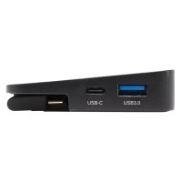 Tripp U442-DOCK7D-B USB-C Dock, Dreifach-Display – 4K HDMI & DP, VGA, USB 3.x (5 Gbps) und USB 2.0 Nabenanschlüsse, GbE, 100 W PD-Aufladung, Kabelgebunden, USB 3.2 Gen 1 (3.1 Gen 1) Type-C, 100 W, 1000 Mbit/s, Schwarz, MicroSD (TransFlash), SD