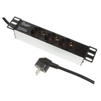 LogiLink PDU3B01, 1U, Polypropylen (PP), Schwarz, 3 AC-Ausgänge, 1,8 m, H05VV-F