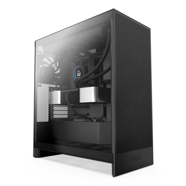 NZXT H7 Flow, Midi Tower, PC, Schwarz, ATX, EATX, micro ATX, Mini-ITX, SGCC, Gehärtetes Glas, 18,5 cm