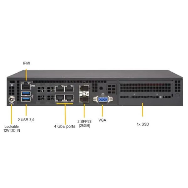 Supermicro SYS-E300-12D-10CN6P, Intel SoC, FCBGA 2227, Intel, Intel® Xeon®, D-1747NTE, Intel® Core™ i3, Intel® Core™ i5, Intel® Core™ i7, Intel® Core™ i9