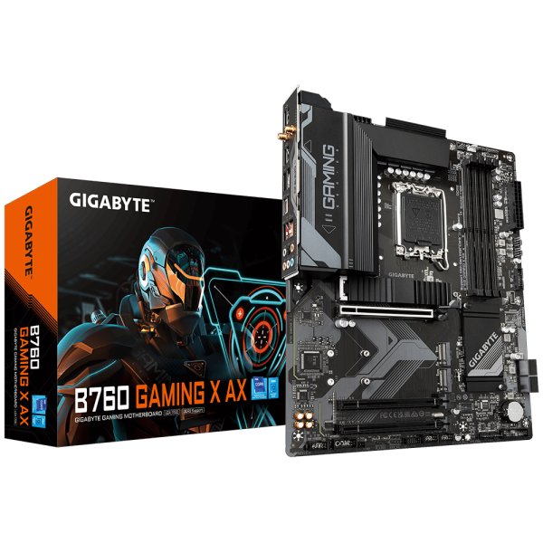 Gigabyte B760 GAMING X AX, Intel, LGA 1700, Intel® Celeron®, Intel® Core™ i3, Intel® Core™ i5, Intel® Core™ i7, Intel® Core™ i9,..., LGA 1700, 192 GB, DDR5-SDRAM