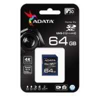 ADATA ASDX64GUI3V30S-R, 64 GB, SDXC, Klasse 10, UHS-I,...